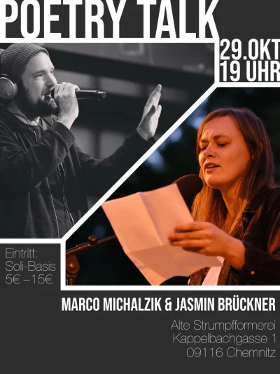 Poetry Talk: Marco Michalzik & Jasmin Brückner